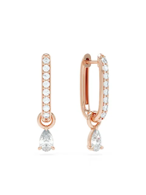 LOEV 14kt rose gold Allday diamond hoop earrings Pink ADPSDRHG