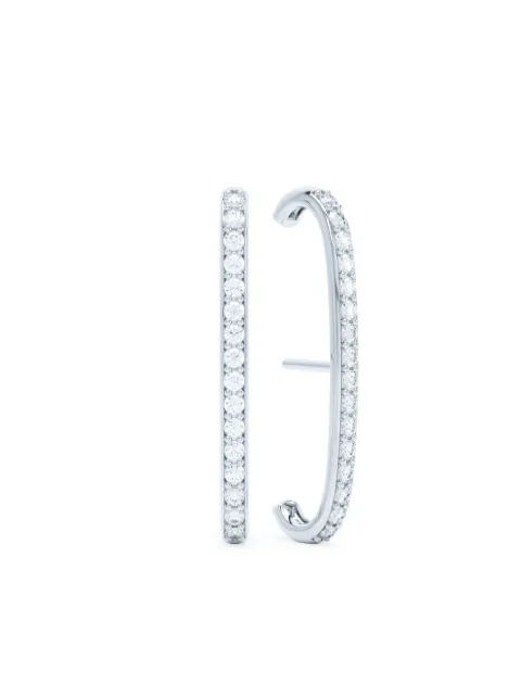 LOEV 14kt white gold Allday diamond ear cuffs Silver ADRBEC