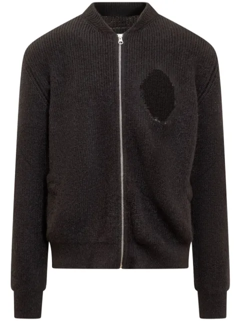 MM6 Maison Margiela distressed-detail knit cardigan Black S52AM0271S18298