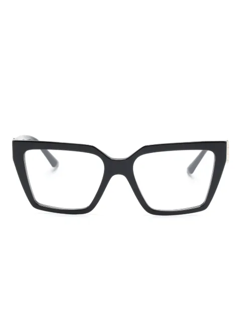 Jimmy Choo Eyewear logo-plaque oversize-frame glasses Black 0JC3017U