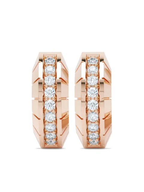 LOEV 14K rose gold Eternity diamond huggie earrings Gold ETENHG