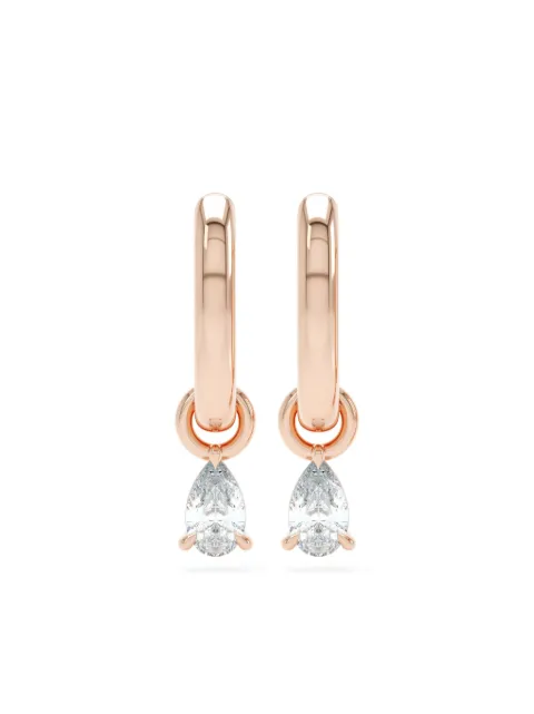 LOEV 14kt rose gold Allday diamond hoop earrings Pink ADPLPSDRHG
