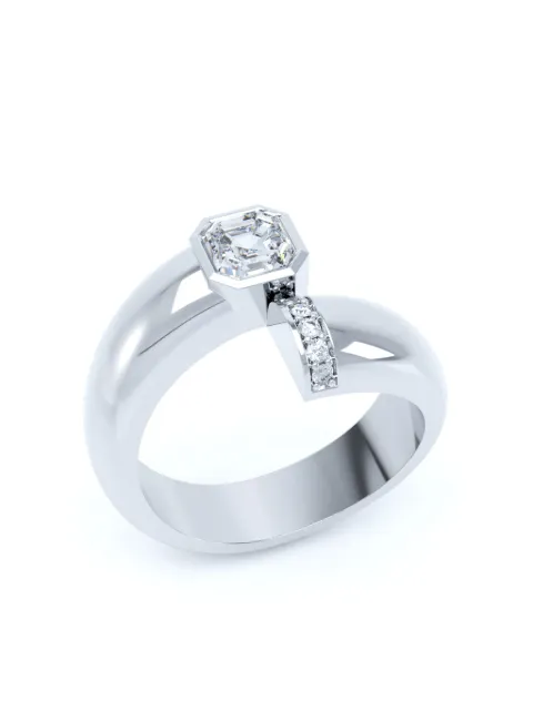 LOEV 18kt recycled white gold Toi Et Moi diamond ring Silver TMPLASRN