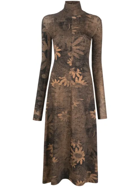 MM6 Maison Margiela floral-print midi dress Black S62DG0013S24636
