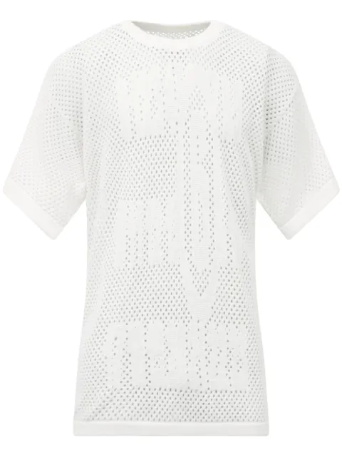 MM6 Maison Margiela intarsia-knit cotton T-shirt White SH2HL0010M13013