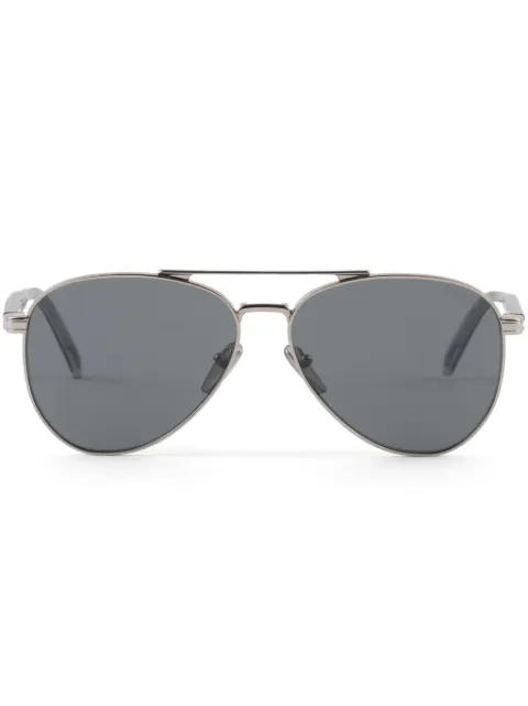 Prada Eyewear double-bridge pilot-frame sunglasses Silver SPRA58C61E1BC