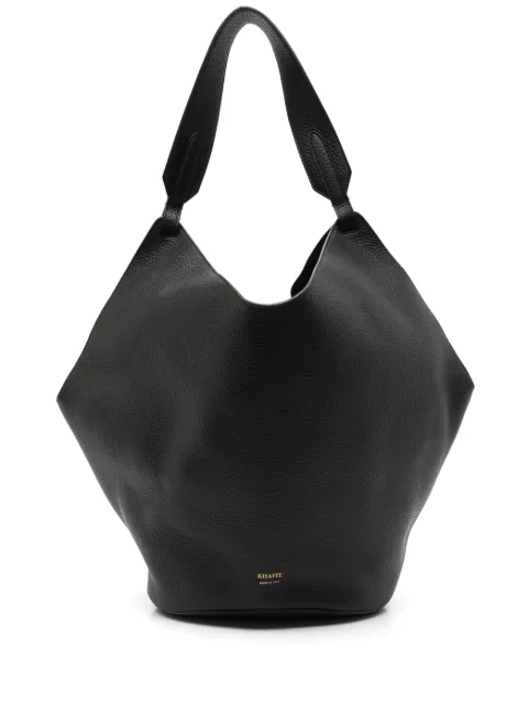 KHAITE medium Lotus leather tote bag Black H2037894