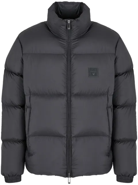 Emporio Armani logo-patch padded jacket Black 6D1BF61NQTZ