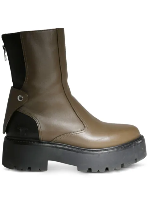 Celine Pre-Owned zip-up leather boots Brown CSJM7914