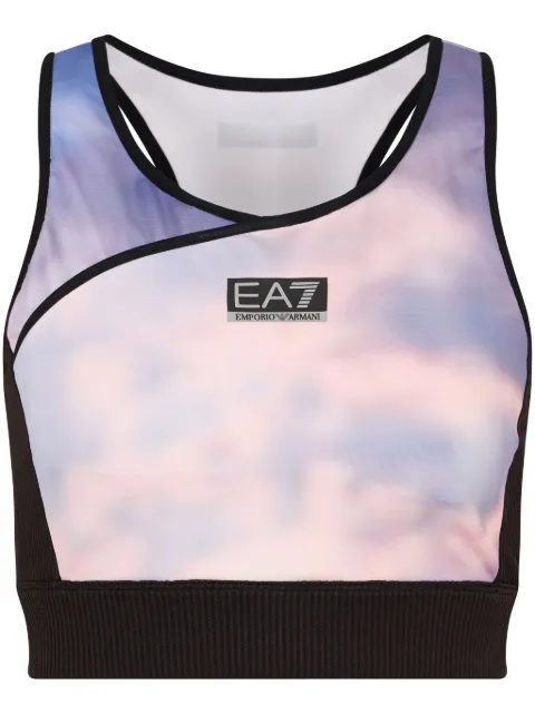 Ea7 Emporio Armani logo-print compression top Purple 6DTH55TJVXZ