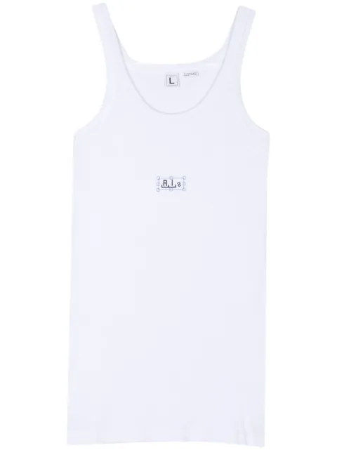 Random Identities logo-print ribbed tank top White RAN03T104
