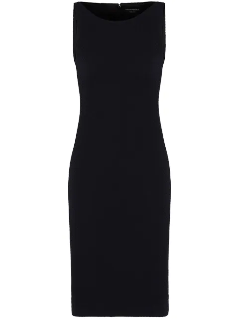 Emporio Armani zigzag knit tube dress Black 6D2A8A2JZHZ