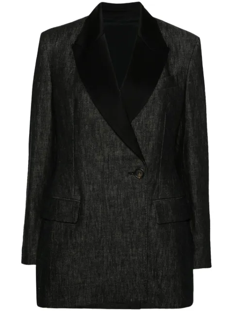 Brunello Cucinelli double-breasted denim blazer Black MB1257161C002