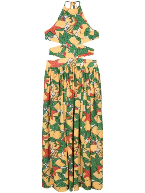 alessandro enriquez lemon-print maxi dress Yellow D49