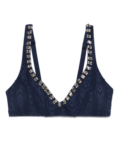 TWINSET embossed triangle bikini top Blue 241LMMV33