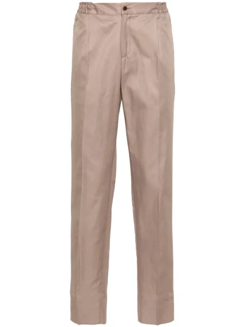 Kiton elasticated-waistband tapered trousers Brown UPN01K06S990