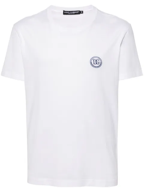 Dolce & Gabbana logo-embroidered cotton T-shirt White G8RN8ZG7M8X