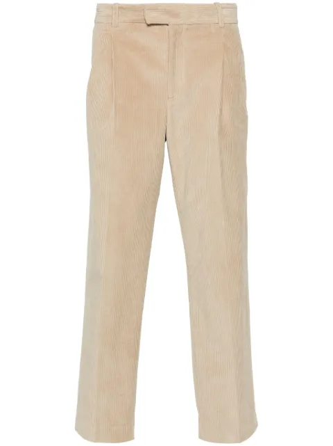 Drôle De Monsieur pleated corduroy trousers Brown PERMBP165CO156