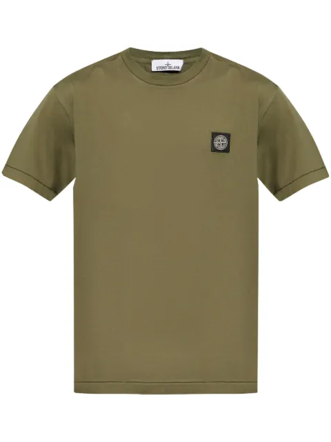 Stone Island Compass-appliqué cotton T-shirt Green 811524113