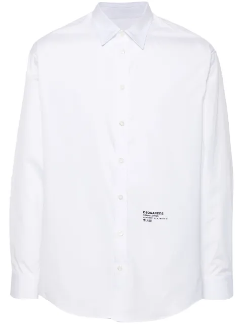 DSQUARED2 logo print poplin shirt White S74DM0862S36275