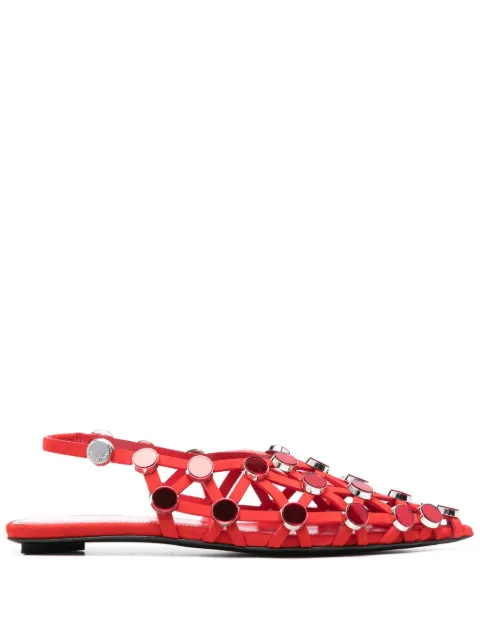The Attico Grid ballet flats Red 247WS801L007SR