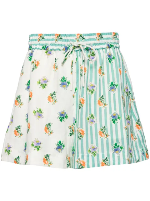 ALEMAIS floral-print linen shorts Neutrals 3391P