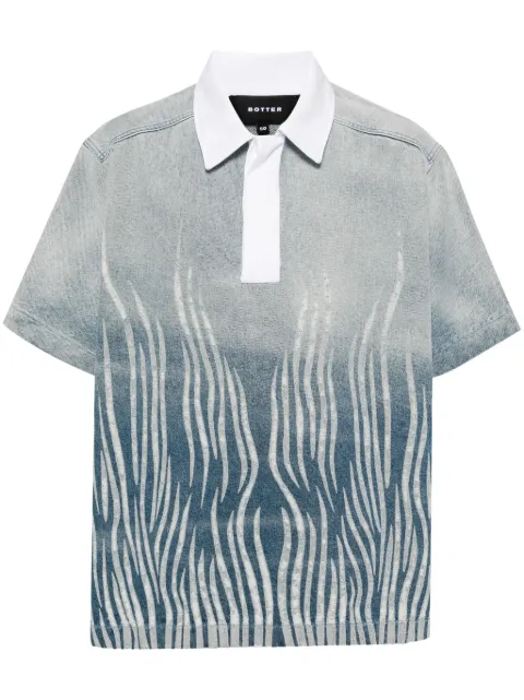 Botter graphic-print organic cotton polo shirt Blue 241M4101