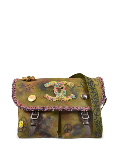 CHANEL Pre-Owned 2014 Graffiti On The Pavement satchel bag Green 20999244