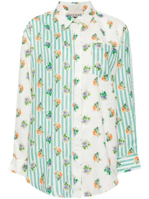 ALEMAIS floral-print striped linen shirt Neutrals 3390T