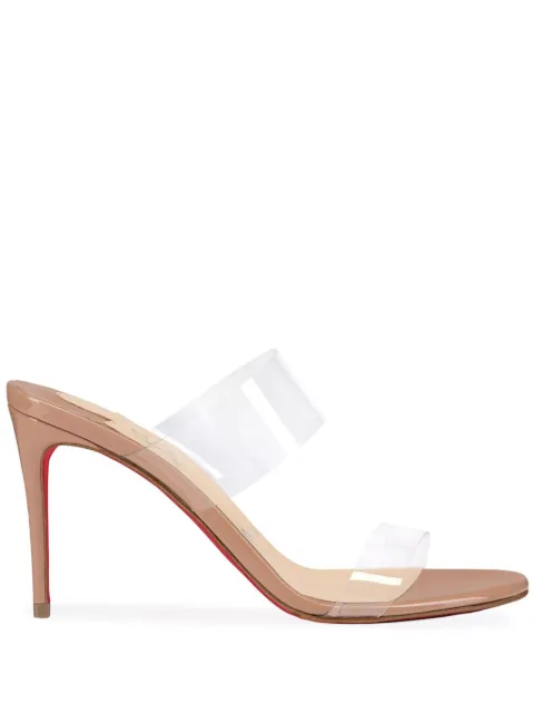 Christian Louboutin Just Nothing 85mm patent-finish mules White 3240403N295