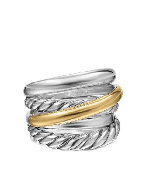 David Yurman 14kt yellow gold Crossover Five Row ring (17.5mm) Silver R18406S4