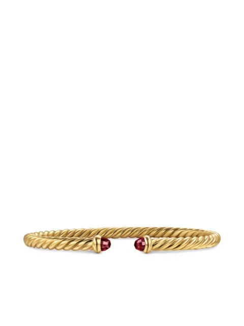 David Yurman 18kt yellow gold Cablespira garnet cuff Gold B1853188ARG