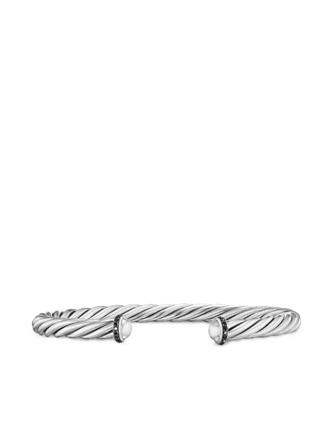 David Yurman sterling silver Cable Cuff diamond bracelet (6mm) Silver B35127MSSABD