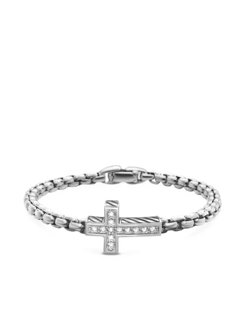 David Yurman sterling silver Cross diamond bracelet Silver B15466MSSADI