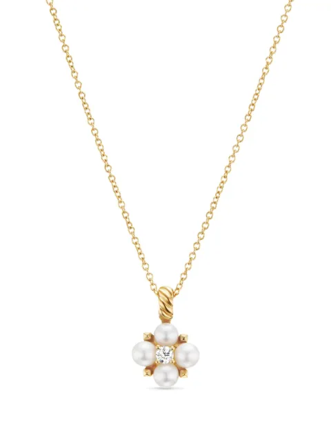 David Yurman 18kt yellow gold Petite Modern Renaissance diamond necklace (1.1mm) Gold N18029D88DKWDI17