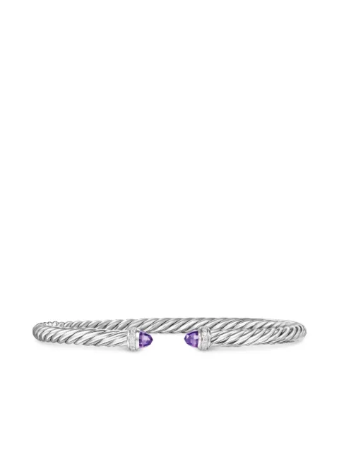 David Yurman sterling silver Cablespira amethyst and diamond bracelet (4mm) Silver B18092DSSAAMDI