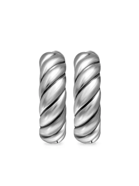 David Yurman sterling silver Sculpted Cable hoop earrings (18.6mm) Silver E18429SS