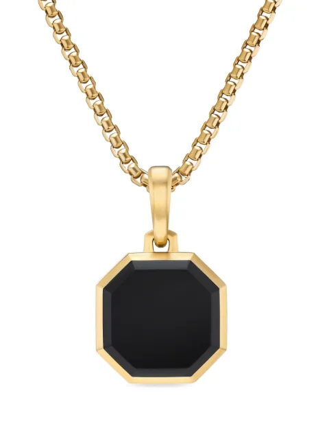 David Yurman 18kt yellow gold Faceted onyx amulet (16mm) Black D35134M88BBO