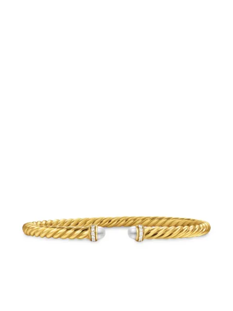 David Yurman 18kt yellow gold Cablespira pearl and diamonds bracelet (4mm) Gold B18092D88DPEDI