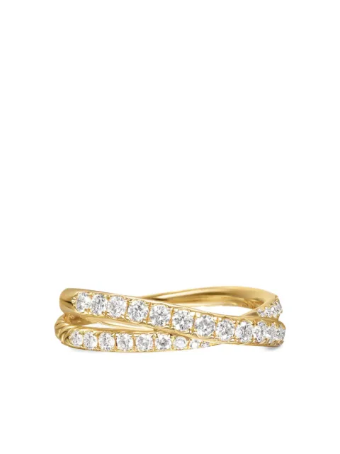 David Yurman 18kt yellow gold Pavé Crossover diamond ring (6mm) Gold R18368D88ADI
