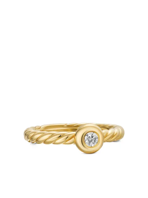 David Yurman 18kt yellow gold Petite Cable diamond ring (2.8mm) Gold R18438D88ADI