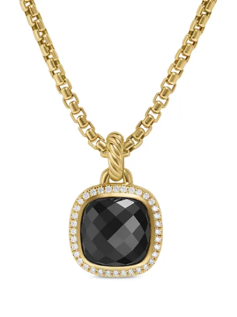 David Yurman 18kt yellow gold Albion onyx and diamond pendant (15.5mm) Gold D18306D88ABODI