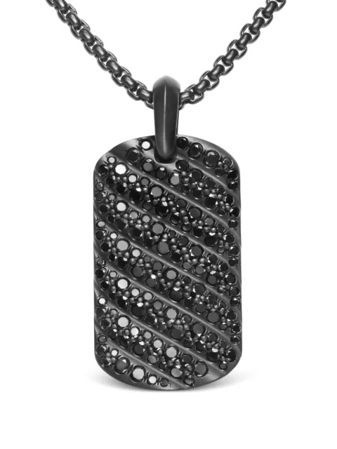 David Yurman Sculpted Cable diamond tag Black D25959MBBABD