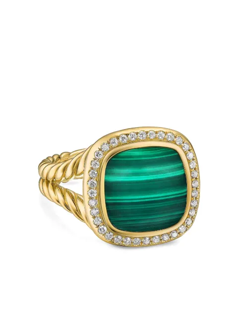 David Yurman 18kt yellow gold Albion malachite and diamond ring (15mm) Gold R18306D88DMLDI