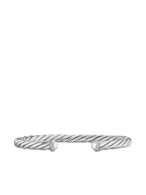 David Yurman sterling silver Cable diamond cuff bracelet (6mm) Silver B35127MSSADI