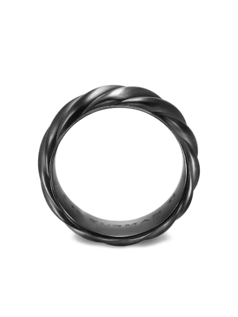 David Yurman Sculpted Cable band ring (9mm) Black R25955MBB