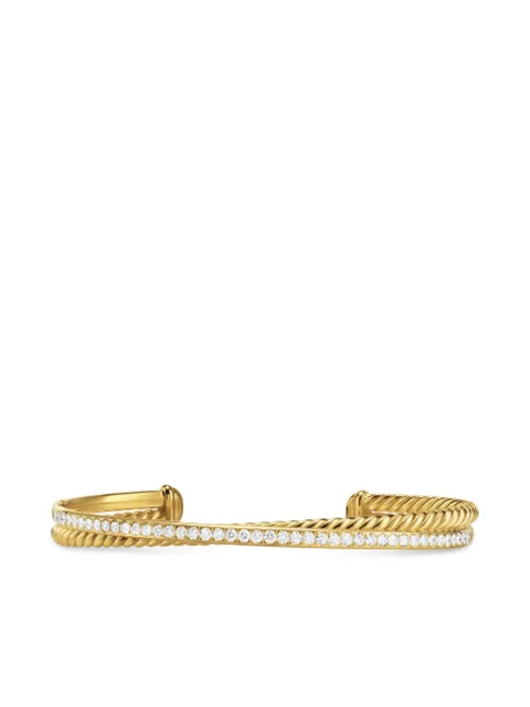 David Yurman 18kt yellow gold Crossover Two Row diamond bracelet (6mm) Gold B18370D88ADI