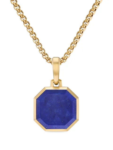 David Yurman 18kt yellow gold Faceted lapis lazuli amulet (16mm) Blue D35134M88BLA