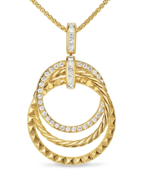 David Yurman 18kt yellow gold Crossover Trio diamond pendant necklace (1.25mm) Gold N18606D88ADI18