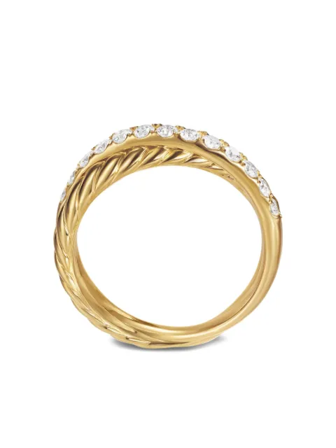 David Yurman 18kt yellow gold Crossover Two Row diamond ring (5mm) Gold R18369D88ADI